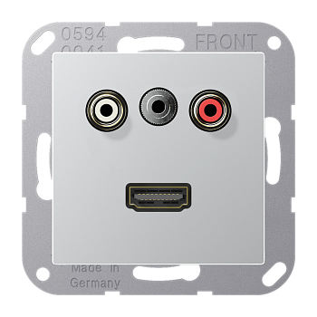 JUNG 2x Cinch Audio (RCA) / Stereo Jack (TRS 3.5 mm) / HDMI, алюминий MAA1082AL