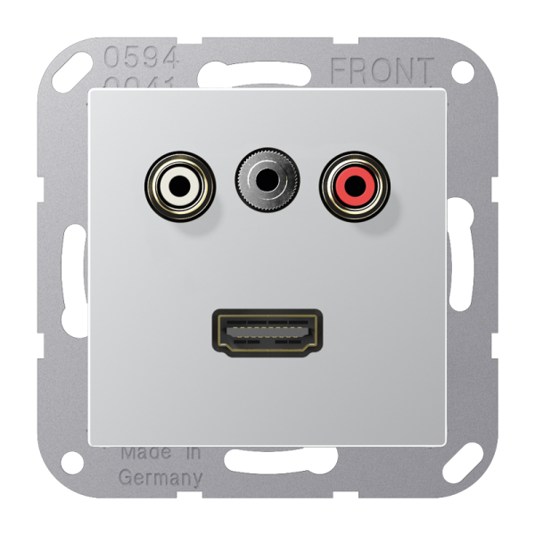 JUNG 2x Cinch Audio (RCA) / Stereo Jack (TRS 3.5 mm) / HDMI, алюминий MAA1082AL