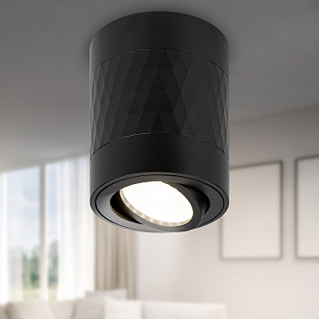 ЭРА Светильник настенно-потолочный спот ЭРА OL33 BK MR16 GU10 IP20 черный