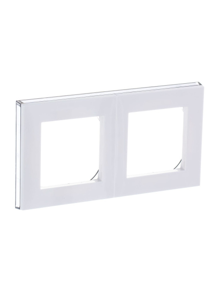 Купить ABB EPJ Levit белый / дымчатый чёрный Рамка 2 поста 2CHH015020A6062