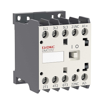 DKC Миниконтактор YON DMC012 12A 5,5кВт AC3 3P кат. 24В DC 1НО