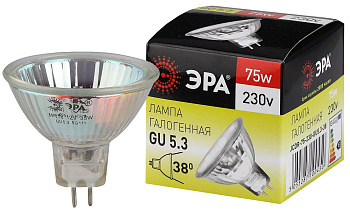 ЭРА GU5.3-JCDR (MR16) -75W-230V-CL (галоген, софит, 75Вт, нейтр, GU5.3)
