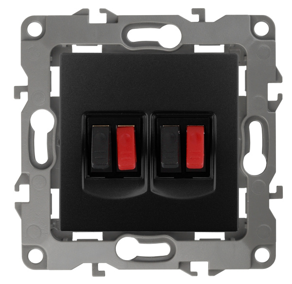 ЭРА 12-3112-05 Антрацит Розетка аудио двойная, IP20, 12