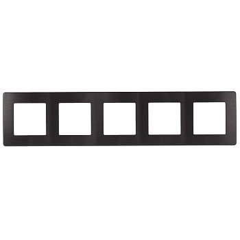 ЭРА Рамка для розеток и выключателей Серия 12 12-5105-05 на 5 постов, Сатин, антрацит