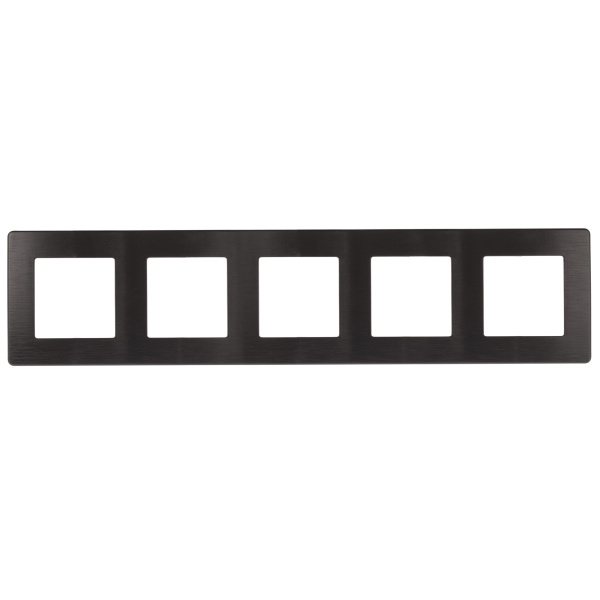 ЭРА Рамка для розеток и выключателей Серия 12 12-5105-05 на 5 постов, Сатин, антрацит