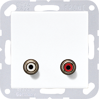 JUNG Белая Накладка "тюльпан" 2x Cinch Audio (RCA) MAA1021WW