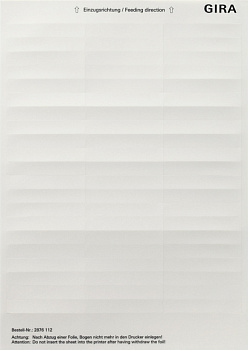 Gira Листы для надписей 11,7x66,3 мм 2876112