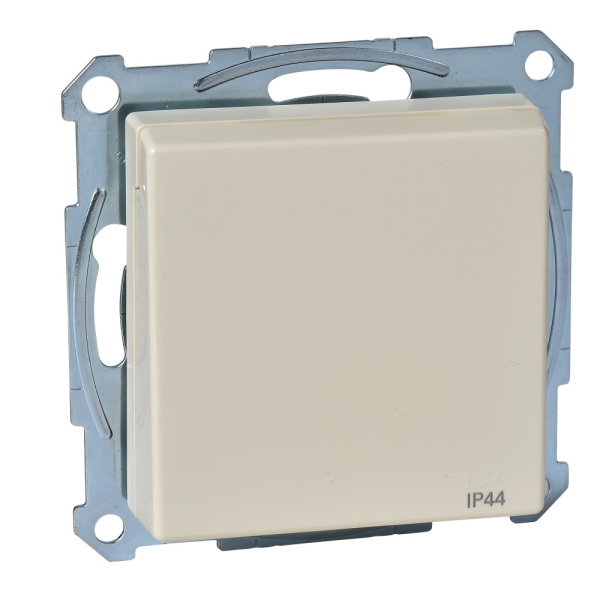 SE Merten SM Беж глянец Розетка с/з с защитными шторками с крышкой,с упл.кольц, IP44,безвинт. зажим MTN2314-0344