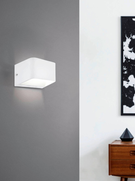 Купить Eglo 98421 Cветодиодный бра SANIA 4, 6W(LED), 600lm, L130, H80, А90, алюминий, белый
