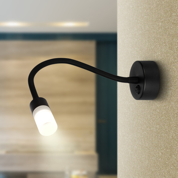 ЭРА Светильник настенный ЭРА WL 34 BK 3Вт IP20 черный