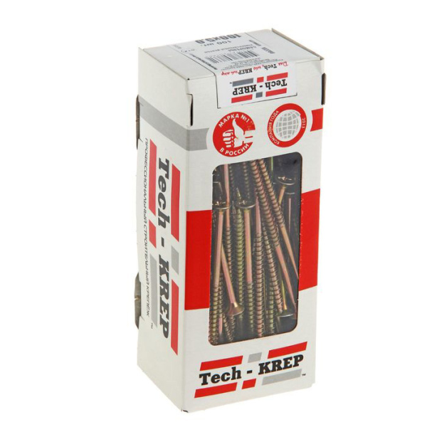 Tech-Krep Саморезы универсальные  100х5,0 мм (100 шт) желтые - коробка с ок. 102268