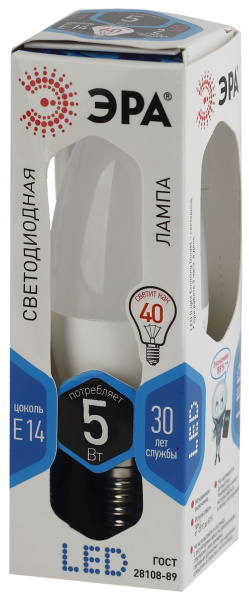 Купить ЭРА LED B35-5W-840-E14 (диод, свеча, 5Вт, нейтр, E14)