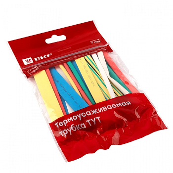 EKF PROxima Набор ТУТ нг: 7 цветов по 5шт. Разного диаметра (4/2; 6/3; 8/4; 10/5; 12/6) 100мм.