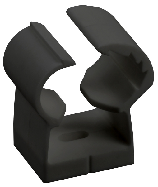 IEK Клипса с фикс. для глад. труб 14-18мм черн. (40шт/упак)