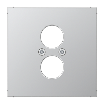 JUNG LS 990 Алюминий Накладка для 2-х акустических гнезд L 2 S (с несущей платой,винт. крепление) AL2962-2