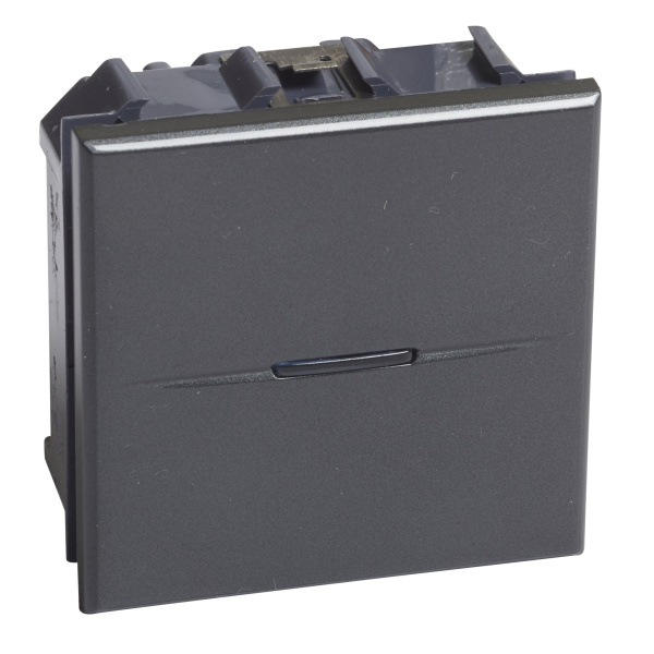 Купить BT Axolute Антрацит Выключатель аксиальный 1-кл. 10А, 250В, винт. клеммы, 2 мод. (замена для арт. HS4001M2A) HS4001M2N