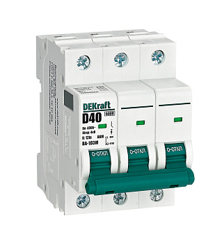 Dekraft Автоматический выключатель 3P 40А х-ка D 6кА ВА-103M 12560DEK