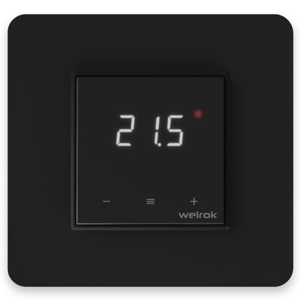 Welrok lis bk Терморегулятор цифровой с сенсорными кнопками 16 А, 3000 ВА, 5…40  °С