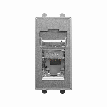 DKC Компьютерная розетка RJ-45 модульная, кат.5е экранированная,"Avanti","Закаленная сталь", 1 модуль 4404361