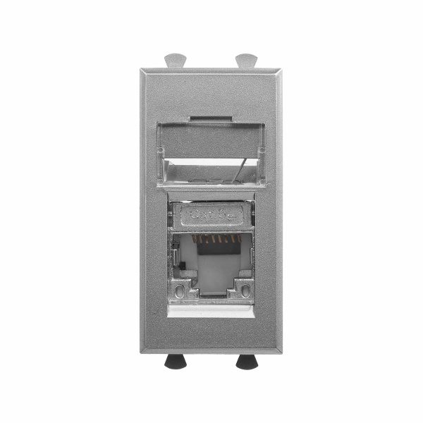 DKC Компьютерная розетка RJ-45 модульная, кат.5е экранированная,"Avanti","Закаленная сталь", 1 модуль 4404361