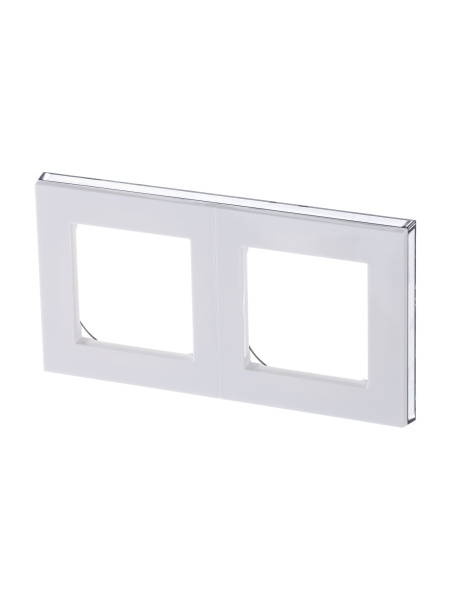 ABB EPJ Levit белый / дымчатый чёрный Рамка 2 поста 2CHH015020A6062