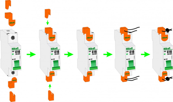 DEKraft Заглушки клеммные пломбируемые комплект 2 шт. для ВА-103 18039DEK