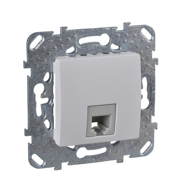 SE Unica Белый Розетка ТЛФ 1-ая 4 контакта MGU5.492.18ZD