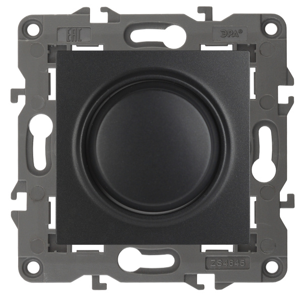 ЭРА 14-4101-05 Elegance Антрацит Светорегулятор поворотно-нажимной, 400ВА, 230В