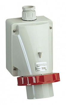 SE PratiKa Вилка настенная, винтовой зажим, 32А 3P+E IP67 380В 83570