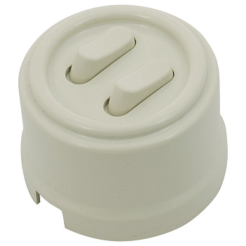 BIRONI Лизетта Пластик Слоновая кость Кнопка 2-кл (клавишный) B1-222-211-PB