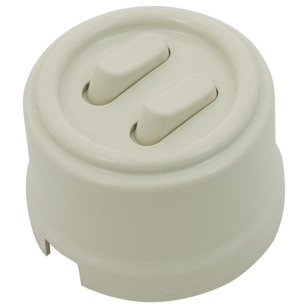 BIRONI Лизетта Пластик Слоновая кость Кнопка 2-кл (клавишный) B1-222-211-PB