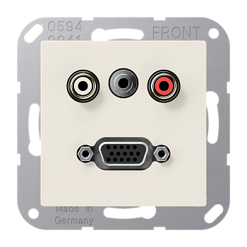 JUNG 2x Cinch Audio (RCA) / Stereo Jack (TRS 3.5 mm) / VGA, слоновая кость MAA1072