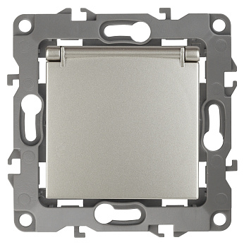 ЭРА 12-2103-15 Розетка 2P+E Schuko со шторками с крышкой, 16A-250В, IP20, 12, Перламутр