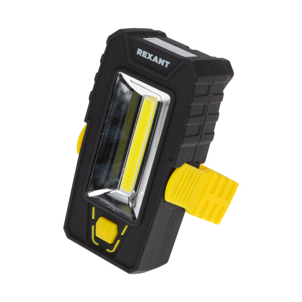 Фонарь рабочий-трансформер NEW AGE с дальним головным 3 Вт и ближним боковым светом 6 Вт REXANT, поворотный магнит, складной крюк 75-7841
