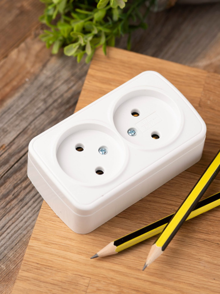 Купить EKF Basic Минск Белый Розетка 2-я, б/з, 10А, ОП