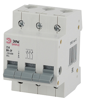 ЭРА SIMPLE-mod-64 SIMPLE Выключатель нагрузки 3P 25А ВН-29