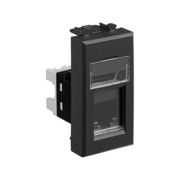 Купить DKC Телефонная розетка RJ-12 модульная, "Avanti", "Черный матовый", 1 модуль