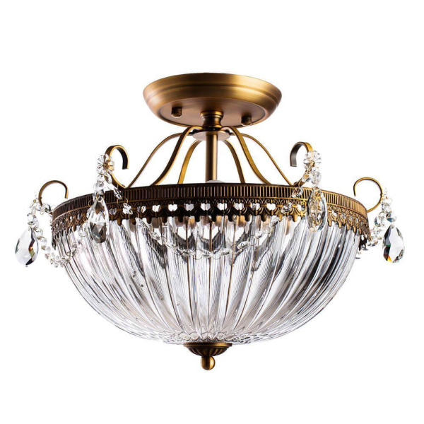 Arte Lamp Schelenberg Латунь/Прозрачный Светильник потолочный 40W E14 A4410PL-3SR