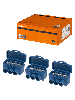 TDM Клемма винтовая изолированная КВИ-3 для Al и Cu проводов (6,0мм2) синяя SQ0510-0604