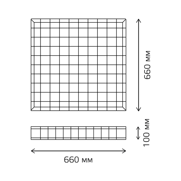 Купить Gauss Решетка защитная для св-ка ЛПО/ДПО 660х660х100 1/6 903265602