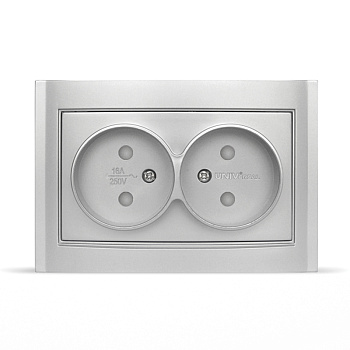 UNIVersal "Бриллиант" Розетка "серебро"2-ая б/з з/ш 7949773