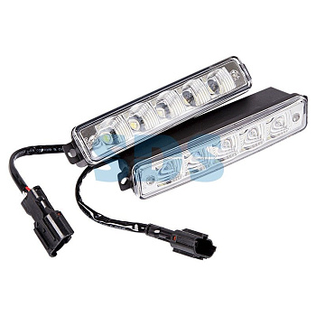 LAMPER Дневные ходовые огни в алюминиевом корпусе сбоковым креплением10 диодов, встроенный стабилизатор 80-1126