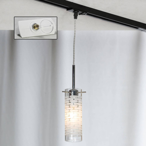 Lussole LGO Металл Хром /  Стекло трековый светильник однофазный E14 40W LSP-9548-TAW Lussole LGO Металл Хром /  Стекло трековый светильник однофазный E14 40W LSP-9548-TAW