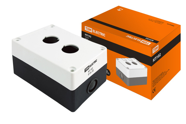 TDM Корпус КП102 для кнопок 2места белый SQ0705-0002