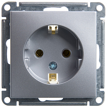 SE Wessen 59 Матовый хром Розетка с/з без шторок, 16А RS16-154-5-86