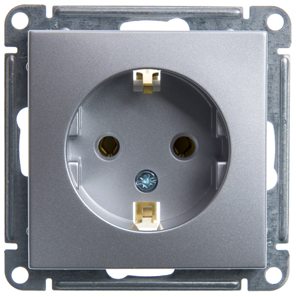 SE Wessen 59 Матовый хром Розетка с/з без шторок, 16А RS16-154-5-86