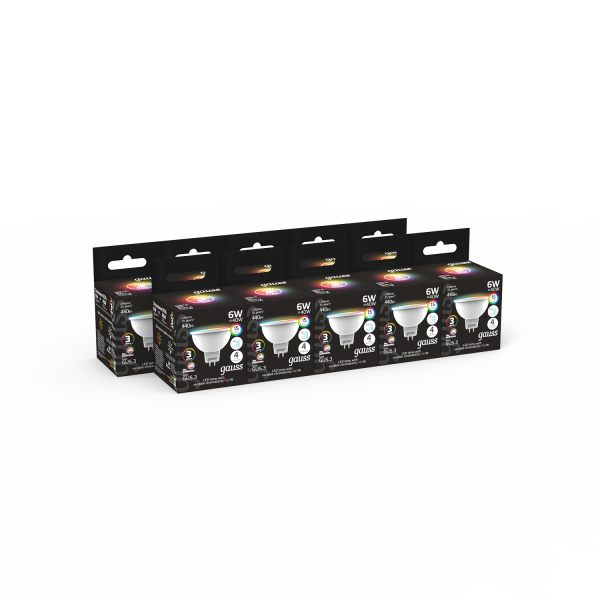 Купить Gauss Лампа MR16 6W GU5.3 RGBW+димирование LED 101105406