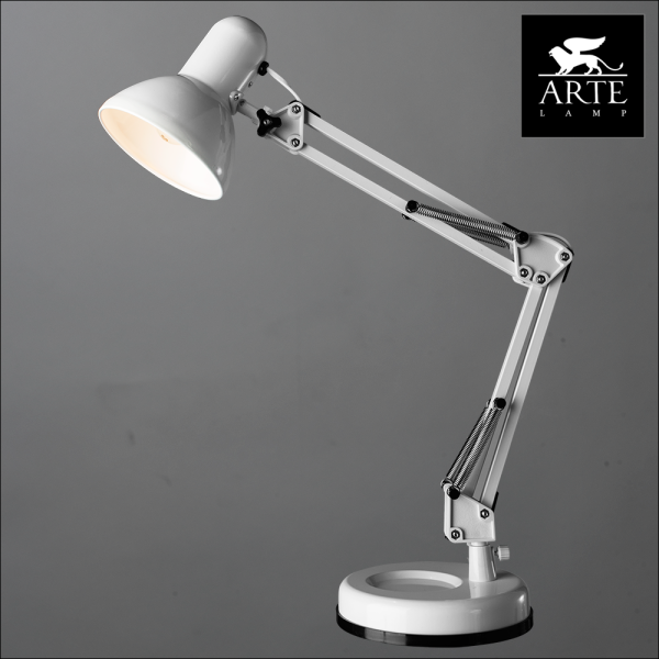 Купить Arte Lamp Junior Белая Лампа настольная офисная 40W E27 A1330LT-1WH