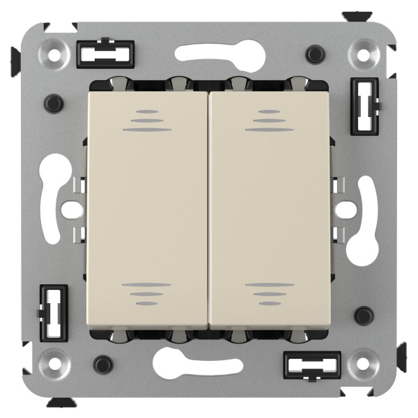 Купить DKC Выключатель двухклавишный в стену, "Avanti", "Ванильная дымка"