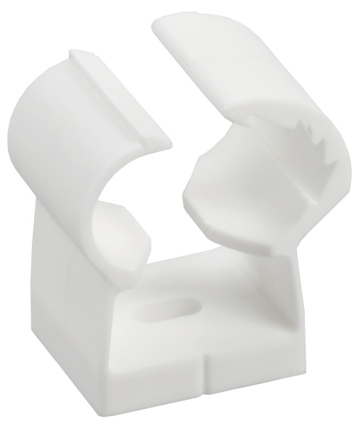 IEK Клипса с фикс. для глад. труб 26-32мм бел. (18шт/упак)